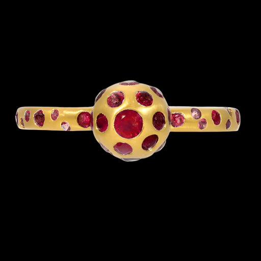 Ruby Galaxy Ring, 18k gold