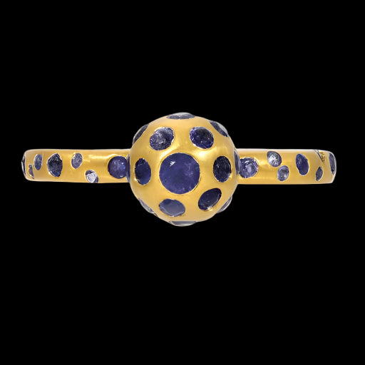 Blue Sapphire Galaxy Ring, 18k gold