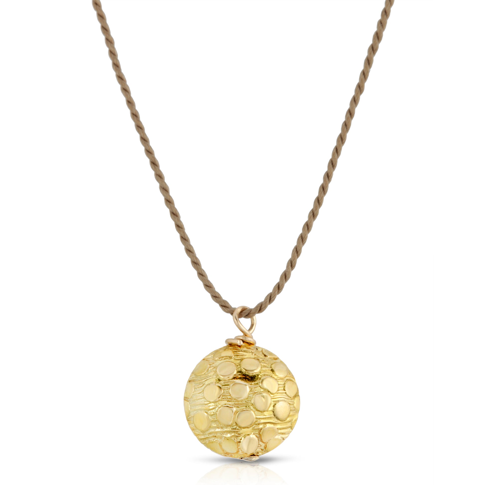 danielle-moosbrugger,18K GOLD TEXTURED BUBBLE ON SILK,Necklaces