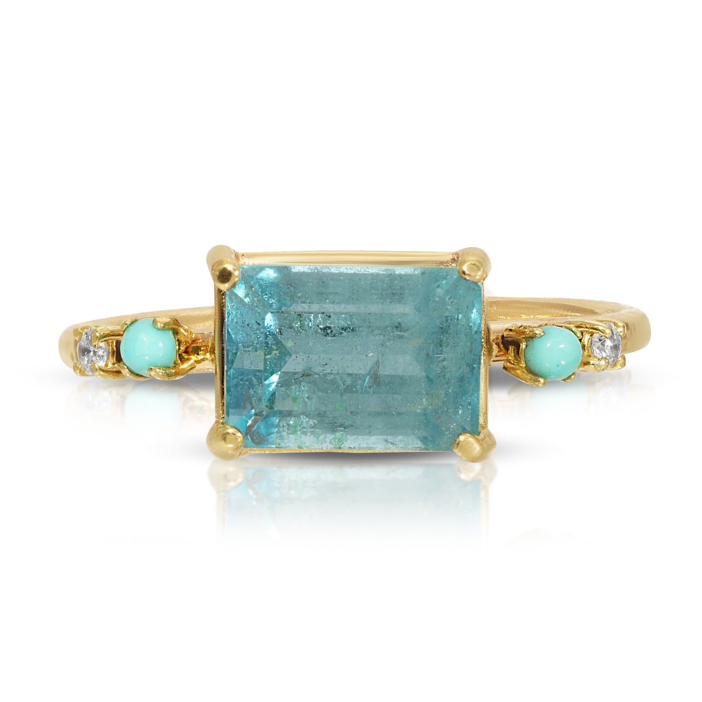Aquamarine Turquoise and Diamond Ring - Danielle Morgan 