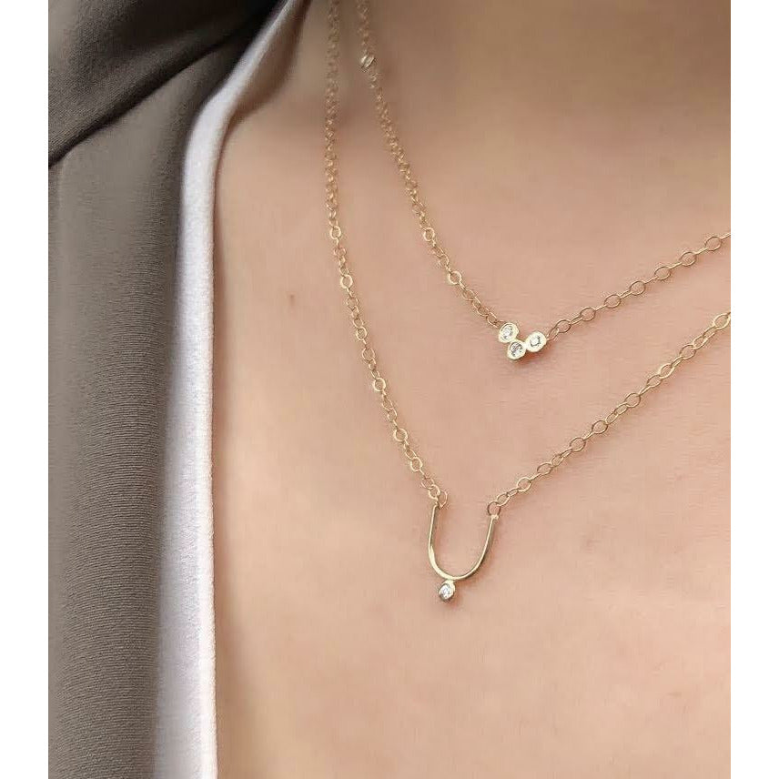 Buy Lucky Horseshoe Diamond Necklace .88 Ctw 14k White Gold Online in India  - Etsy