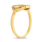 Champagne Diamond Initial Cuff Ring, 18k gold
