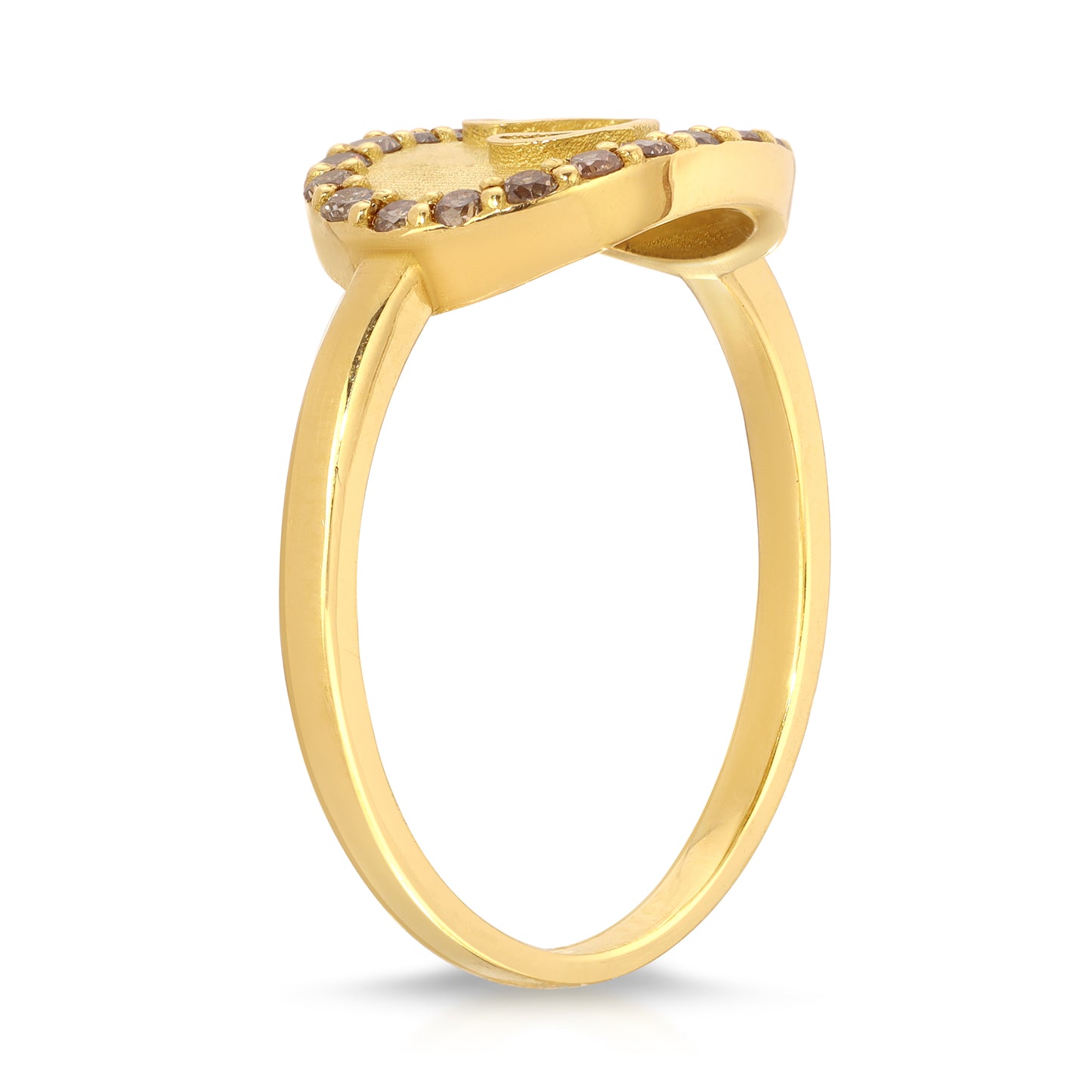 Champagne Diamond Initial Cuff Ring