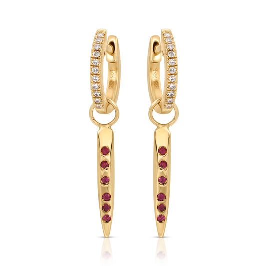 Ruby and Diamond Pointers Earrings