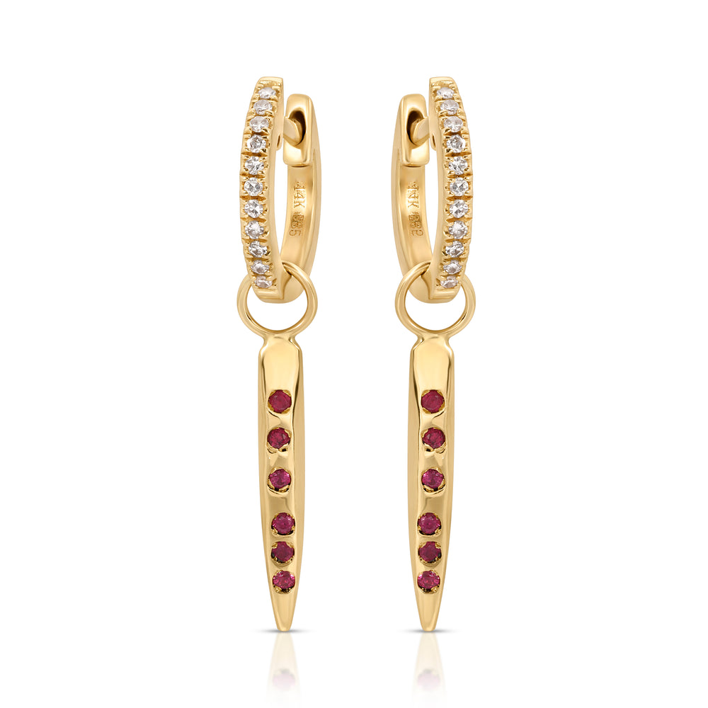 Ruby and Diamond Pointers Earrings