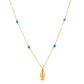 18K GOLD LEAF AND TURQUOISE NECKLACE - Danielle Morgan 