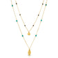 18K GOLD LEAF AND TURQUOISE NECKLACE - Danielle Morgan 