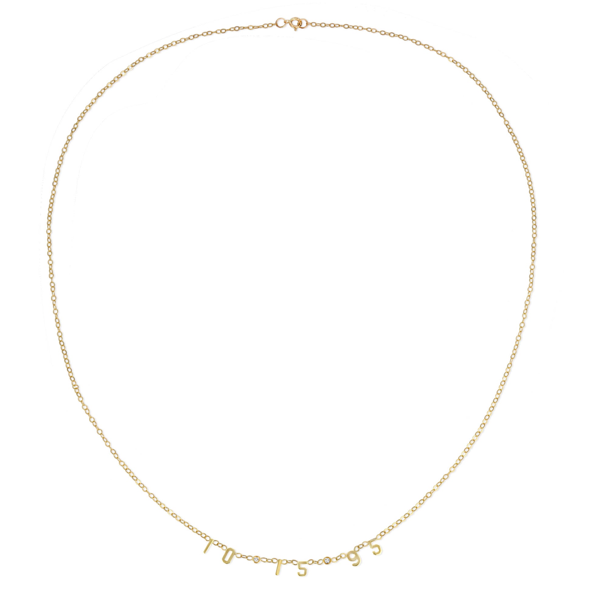 PERSONALIZED DATE NECKLACE WITH DIAMONDS - Danielle Morgan 